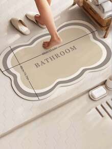 SHEIN Bathroom Diatom Mud Floor Mat Absorbent Mat Toilet Door Quick Drying Non-Slip Mat Foot Mat Toilet Kitchen Carpet Soft Mat Home Bathroom Decor Bath Rug Outdoor Rug Door Mat Summer Bathroom Accessories Back To School