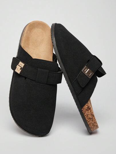 SHUZIA Men's Minimalist Gold Locker Cork Footbed Black Potato Clogs– Premium Build, Arch Support & Yacht-To-Street Style