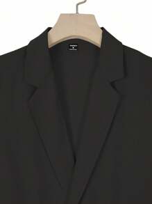 Manfinity Roughcore 男士纯黑色长款连体裤，带口袋和梭织面料，适合商务穿着男士连体裤 - 黑色 - 查看 5