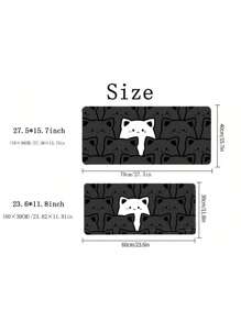 SHEIN 1件黑猫白猫鼠标垫简约大号家用办公学生电竞腕垫锁边软桌布笔记本电脑垫男女 - 多色 1 - 查看 3