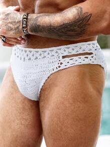 Surfspeed Men's Solid Color Hollow Design Briefs - Multicolor - View 6