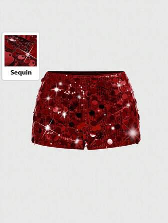 Grunge Punk Shorts negros elásticos de cintura baja con lentejuelas brillantes, adecuados para verano, playa, graduación, Pascua, concierto, vacaciones en Nashville, elegantes, lindos para festival de música tropical, fiesta