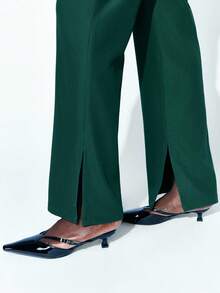 Maija 1 pezzo Pantaloni da donna aderenti a vita alta di colore verde scuro, adatti per l'inizio dell'autunno, pantaloni verde smeraldo, autunno inverno 2025, Natale, Capodanno - Verde - Visualizzare 6
