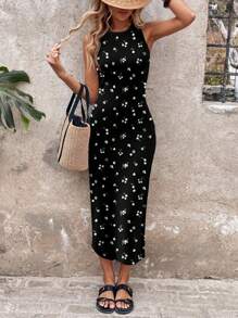 SHEIN LUNE 女士碎花中长连衣裙，适合春夏季 - 彩色 - 查看 6