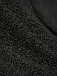 Franclia 女士休闲半透明V领开衫，春夏 - 黑色 - 查看 5