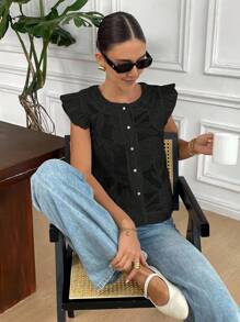 Serisse 休闲宽松盖袖百搭女式衬衫