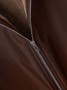 GlowEve Women Solid Color Fluffy Hooded Long Regular Jacket, Autumn/Winter Fall Cloth For Women - Mocha Brown - View 5