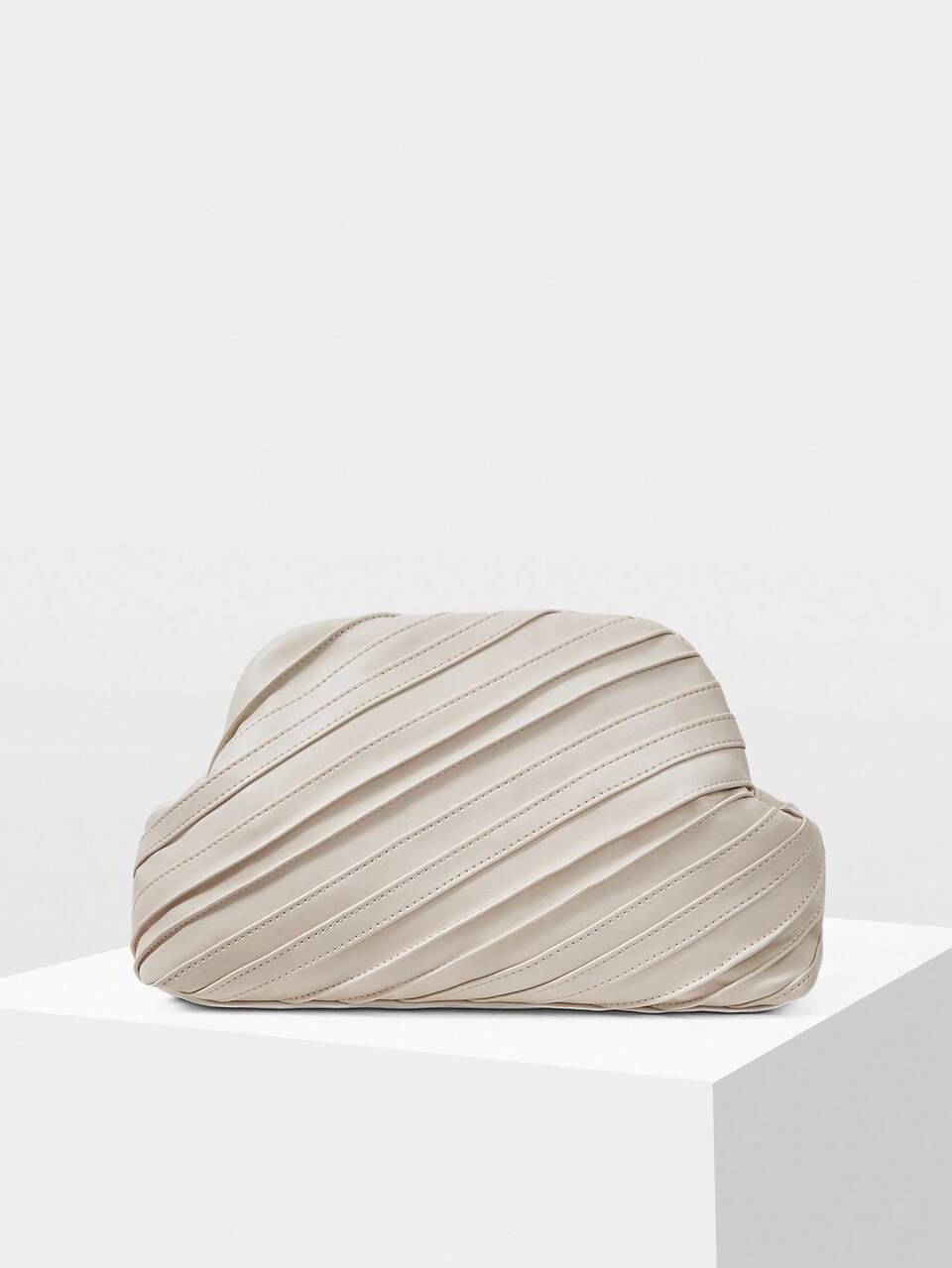 WOMEN'S FASHIONABLE PLEATED SOLID COLOR CLUTCH BAG, SUITABLE FOR WORK