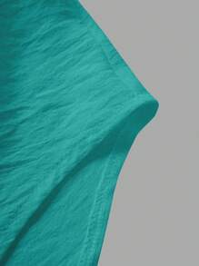 SHEIN LUNE Blusa con botones y hombros caídos plisada y larga para mujer