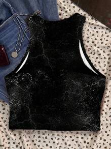 SHEIN EZwear 休闲简约圆领紧身女式背心，适合夏季 - 彩色 - 查看 2