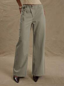 MUSERA Pantalón de pierna recta con detalle de lazo anudado, de pretina media, con bolsillos, de estilo empresarial casual elegante, para primavera, verano, vacaciones, graduación, baile de graduación, invitado de boda, cumpleaños, dinero viejo, a medida