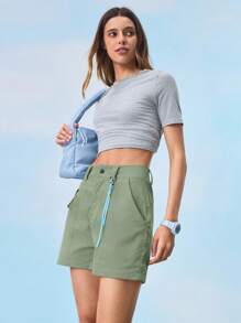 In My Nature Quần short thể thao đi bộ đường dài ngoài trời dành cho nữ Quần short đi bộ đường dài dành cho nữ Quần short cắm trại dành cho nữ - màu xanh lá - Xem 2
