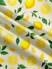 Manfinity RSRT Men's Summer Vacation Lemon Print Short Sleeve Shirt Lemon Shirt Men - Multicolor - View 6