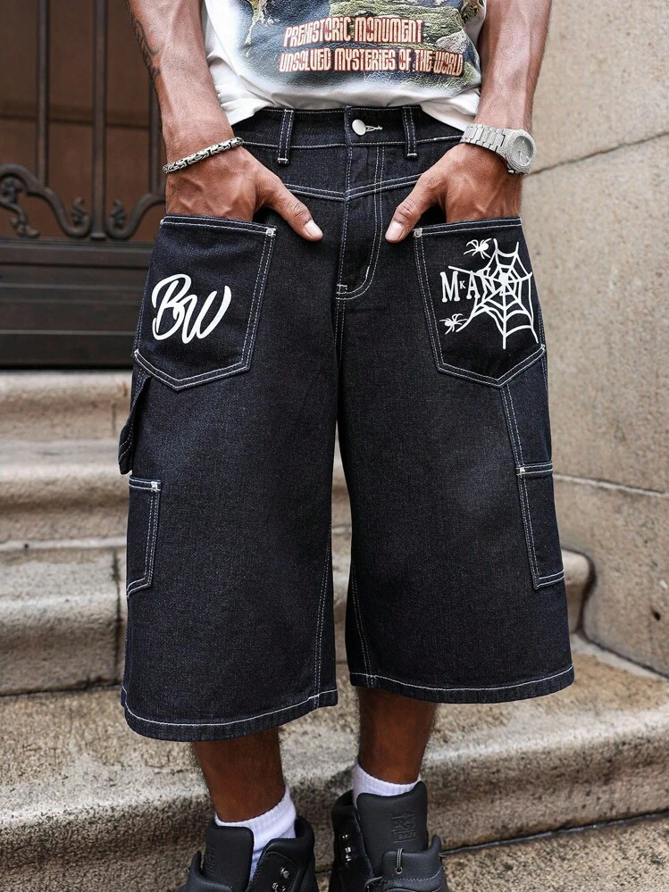 abbW32 501® CUSTOMIZED BAGGY SHORTS PAVTROS Manfinity Streetrush Wide Leg Street Casual Denim Shorts