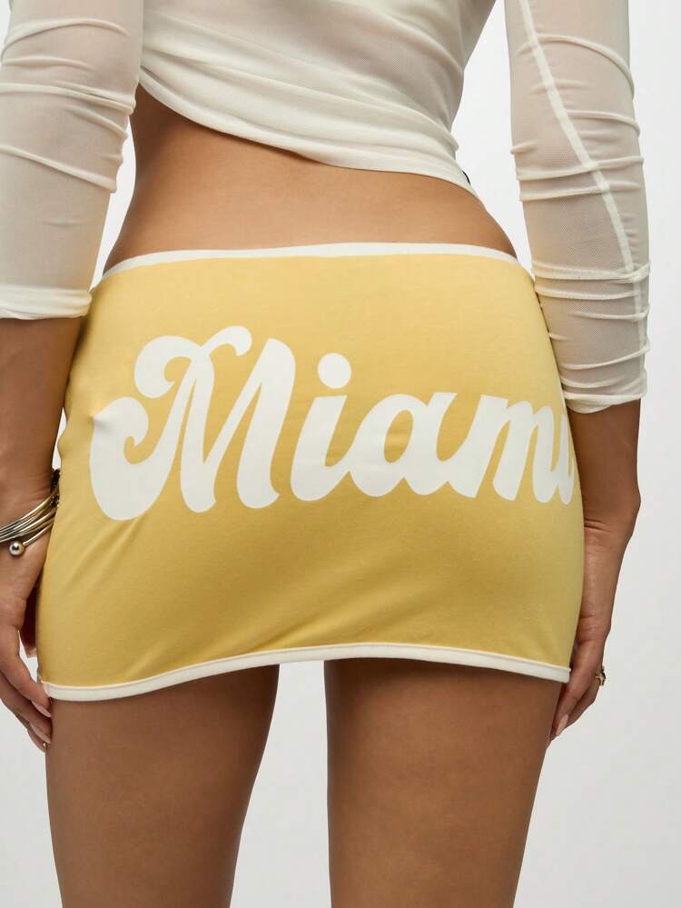 SUMWON WOMEN Sportlicher Jersey-Minirock mit Grafiken