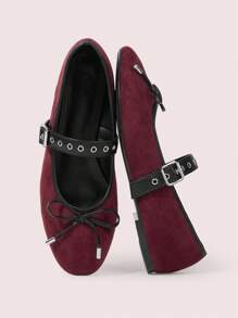 CUCCOO DOLLMOD Women's Fashion Burgundy Flat Loafers - Burgundy - View 2