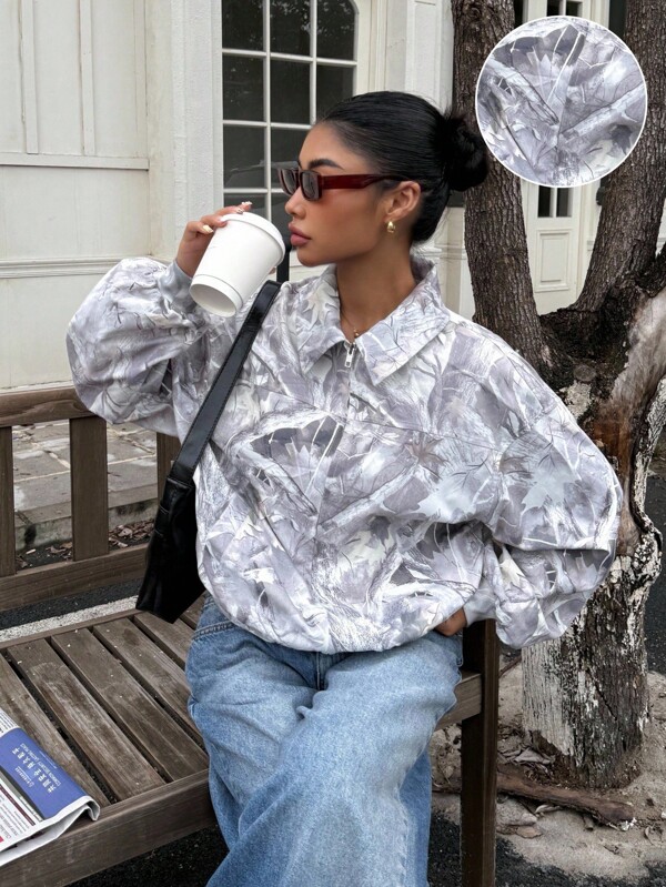 Muchica 秋冬休闲迷彩印花梭织夹克