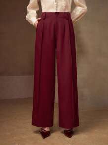 MOTF PREMIUM PANTALONES DE TRAJE CON PLIEGUES PLEGADOS - Burdeos - Ver 4