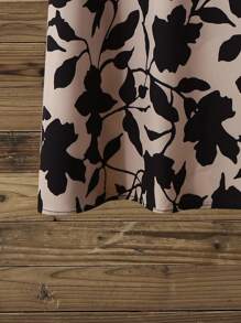 Lacomfia Chemise ample décontractée de grande taille avec imprimé floral aléatoire, manches chauve-souris, confortable et avec garniture en dentelle ajourée