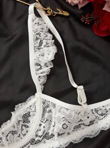 SHEIN Women's Sexy Lace Underwire Bra - White - View 3