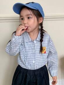 Hapijoa Baby Mädchen Karierter Locker Sitzender Langarm Lässig Bluse, Kleinkind Herbstkleidung