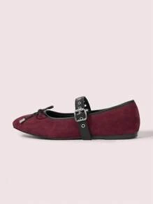 CUCCOO DOLLMOD Women's Fashion Burgundy Flat Loafers - Burgundy - View 6
