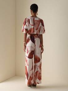 Vesra 女式两件套印花套装（含扭纹上衣和阔腿裤） - 彩色 - 查看 2
