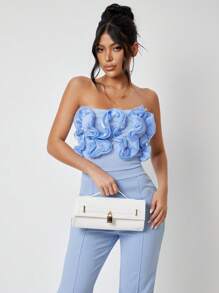 SHEIN BAE 1 件时尚百搭编织女士手提包 - 白色 - 查看 11