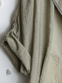 SHEIN LUNE Plus Size Solid Color Jacket, Suitable For Commuting In Summer And Autumn Winter Fall - Army Green - View 6