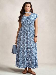 Zelara 大码佩斯利印花长款度假休闲连衣裙 波西米亚风女式夏季服装 女式夏装 女式优雅连衣裙 女式度假服装 女式沙滩装 大码女装 女式超长连衣裙 复古蓝白印花修腰长裙，适合假日约会 波西米亚风长裙 女式碎花连衣裙 女式碎花连衣裙 母亲节波西米亚风长裙 休闲休闲风格海军风 女式海军风连衣裙 女式航海休闲装 女士机场装 秋装 大码校服 返校节礼服 女士生日服装