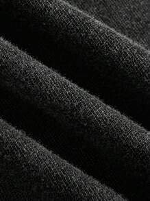 Women's Casual Low-Waist Straight Sweatpants, Suitable For Summer, Washed Effect - Black - View 6