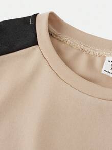 Tween Girl Loose Casual Comfy Pullover Colorblock T-Shirt And Pants Set