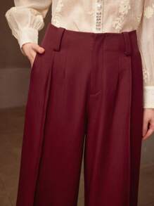 MOTF PREMIUM PANTALONES DE TRAJE CON PLIEGUES PLEGADOS - Burdeos - Ver 1