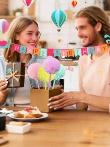 1 件/4 件，塑料毛球笔卡通可爱学生手账笔少女心学校婚礼礼物笔，适合，返校，学校用品，卡哇伊文具，学校颜色，文具，书写笔返校 - 彩色 - 查看 9