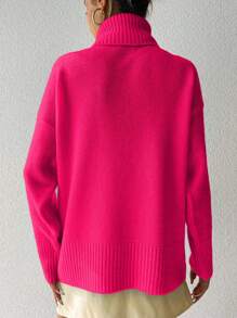 SHEIN Women's Casual Solid Color Turtleneck Sweater, Autumn/Winter,Jumper,Cream Jumper,Jumpers,Black Jumper,Womens Jumper,White Jumper,Women's Jumper,Women's Jumpers