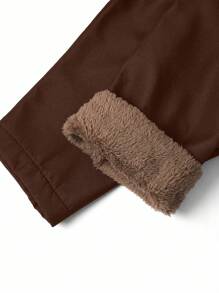 GlowEve Women Solid Color Fluffy Hooded Long Regular Jacket, Autumn/Winter Fall Cloth For Women - Mocha Brown - View 3