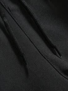 Manfinity RSRT 男士夏季花卉印花短袖衬衫和抽绳腰短裤套装男士花卉衬衫男士花衬衫黑白男士衬衫黑白夏威夷衬衫沙滩男士衬衫 - 黑色 - 查看 8