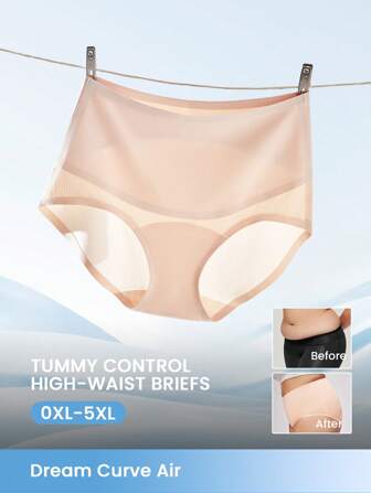 LUVLETTE Große Größen Taillenslip mit hoher Taille, figurformende Shapewear, luftige Damen Unterwäsche