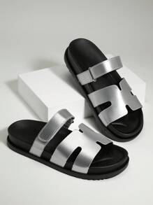 SHUZIA Women Silver Open-Toe Flat Sandals Summer Shoes Spring Shoes Spring Break Easter Mother's Day Present - Silver - View 3