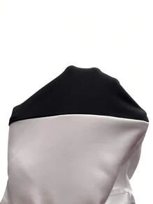 Slaydiva New Style Early Autumn And Summer Casual Street Hottie Style Sweet Girl Style Elegant Daily Date Birthday Party POLO Collar Bowknot White Splicing Black 2 In 1 Design Multi-Layer Cake Dress Ruffle Hem A-Style Dress Mini Dress Knitted Ladies Mini Dress-A