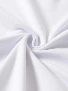 Claim Dot 男士休闲卡通猫咪印花落肩宽松白色T恤，夏季