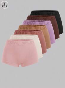 Snug Zone Bộ 7 quần lót liền mạch cho nữ, họa tiết tình yêu lãng mạn nhiều màu, bộ đồ lót thoáng khí thoải mái - Nhiều màu - Xem 3