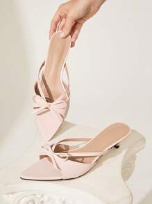 CUCCOO CHICEST Pre-Pointed Toe Stiletto Heel Versatile Women High Heels Sandals - Pink - View 5