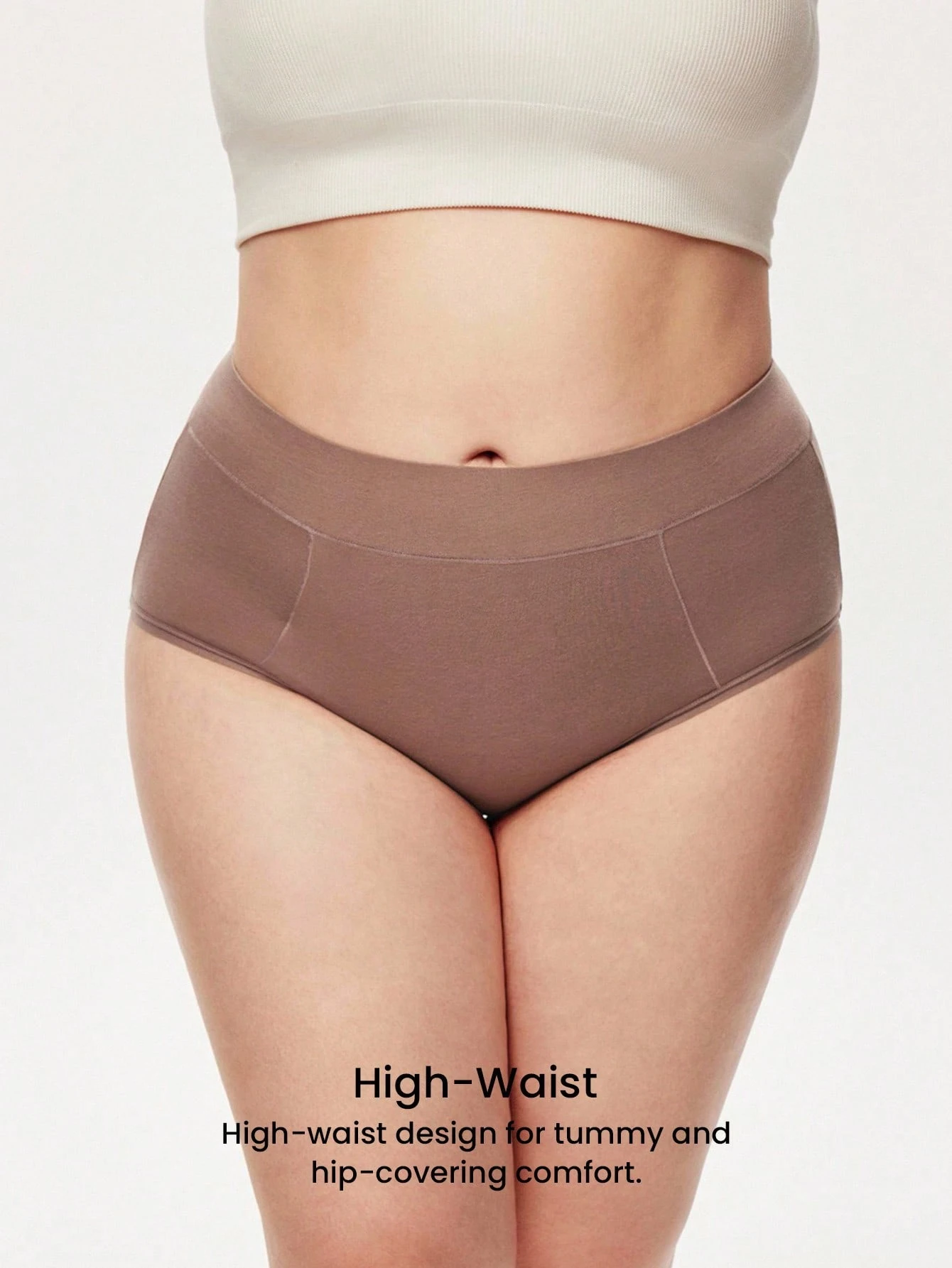 Plus 2-Pack Airy Cotton Mid Waist Briefs Waist Women Underwear Panties Set