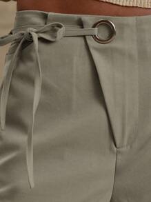 MUSERA Pantalón de pierna recta con detalle de lazo anudado, de pretina media, con bolsillos, de estilo empresarial casual elegante, para primavera, verano, vacaciones, graduación, baile de graduación, invitado de boda, cumpleaños, dinero viejo, a medida