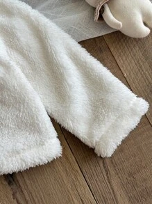 SHEIN 女婴幼儿/新生儿（0-3岁）休闲轻便连帽夹克，适合春夏季日常穿着 - 白色 - 查看 6