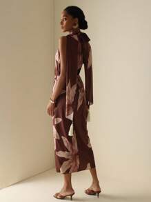 Vesra Đầm Maxi hở lưng in họa tiết hoa phong cách nghỉ mát cho nữ - Nhiều màu - Xem 2