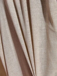 Bóhologie 女士纯色混纺亚麻外观梭织面料两件套服装 Coords 和服和裤子春夏波西米亚风 - 米色 - 查看 6