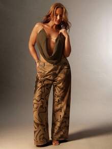 Denimoi 大码抽象水洗宽松牛仔裤 - 彩色 - 查看 3