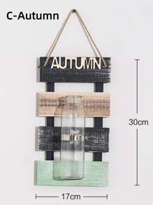 ROMWE 1 件壁挂式四季水培花盆花瓶 - 木制悬挂装饰，适用于家庭、酒吧 - 室内水上花园墙壁艺术，适用于客厅、卧室、办公室、家居装饰 - 彩色 - 查看 6